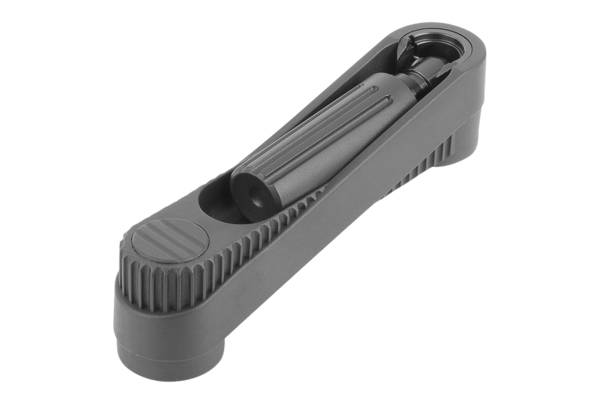Norelem 06502-1110036, Handkurbel Passbohrung mit Nut, Thermoplast