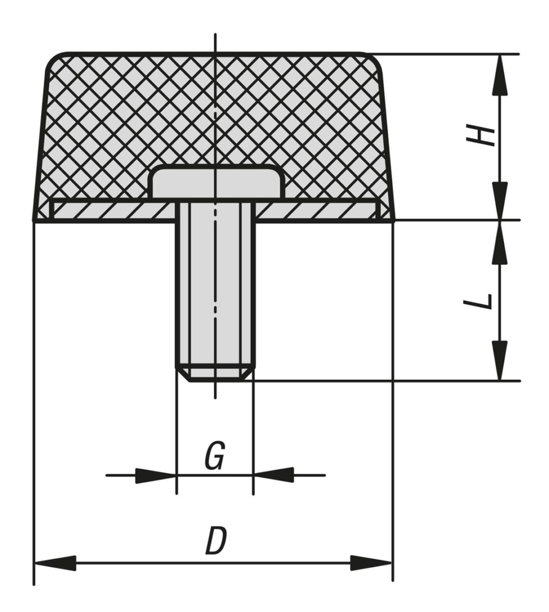 Norelem 26112-01-03503057, Gummipuffer konisch, Edelstahl A4-1