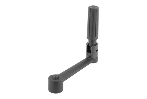 Norelem 06503-23146, Handkurbel Innenvierkant, Alum., schwarz