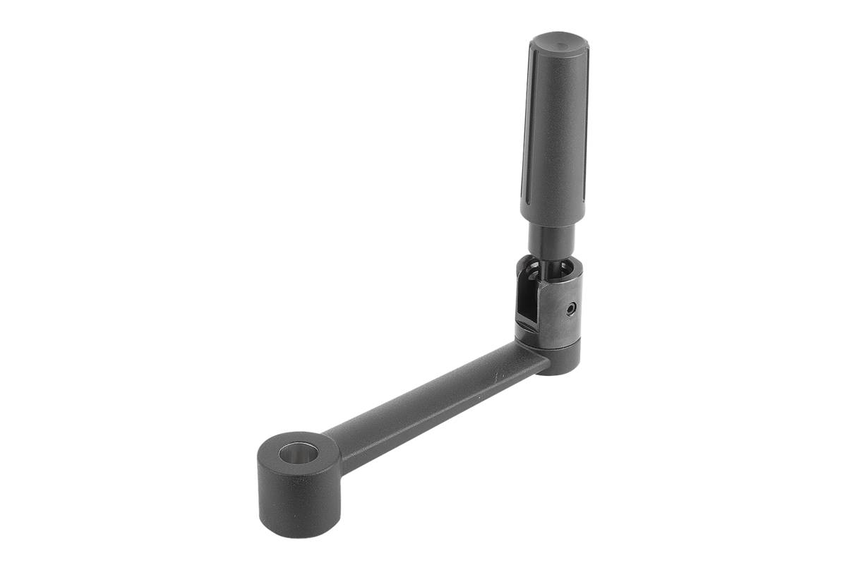 Norelem 06503-1314, Handkurbel Passbohrung, Alum., schwarz-0