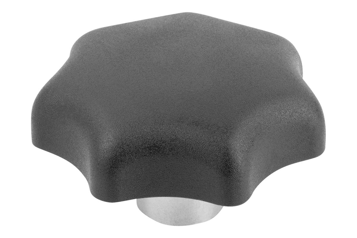Norelem 06210-1CN1, Sterngriff mit vorstehender Buchse, Thermoplast, schwarz-0