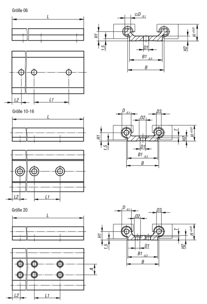 Norelem 21240-21030X4000, Führungsschiene Aluminium-1