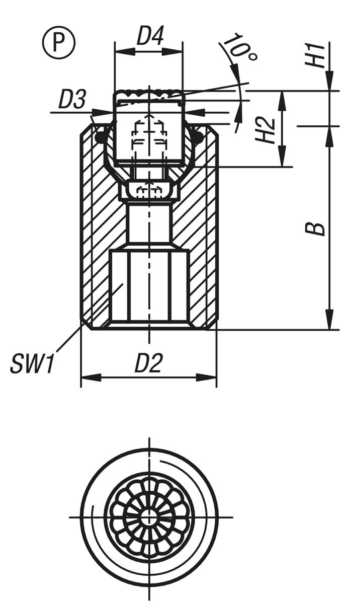 Norelem 02009-620X070, Pendelauflage mit O-Ring, Vergütungsstahl-1