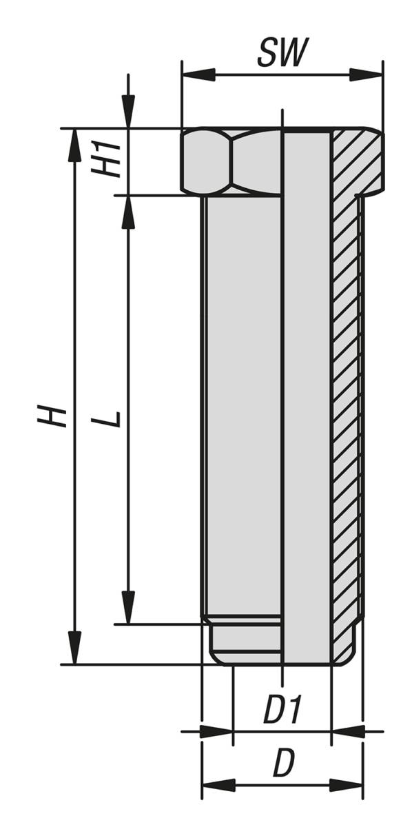 Norelem 27793-10-112413X085, Hohlschraube Stahl, verzinkt-1
