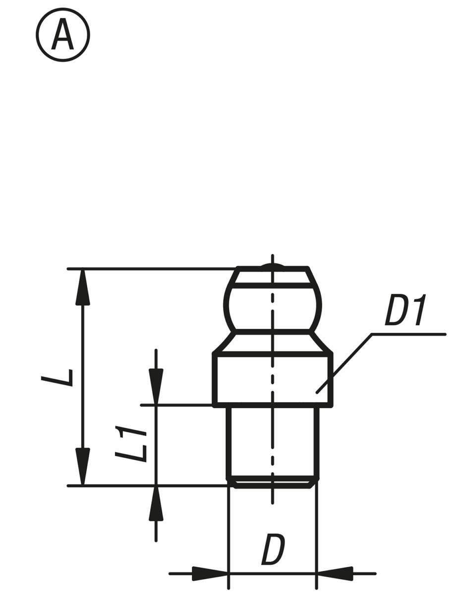 Norelem 97940-01-210810, Kegelschmiernippel Edelstahl, blank-1