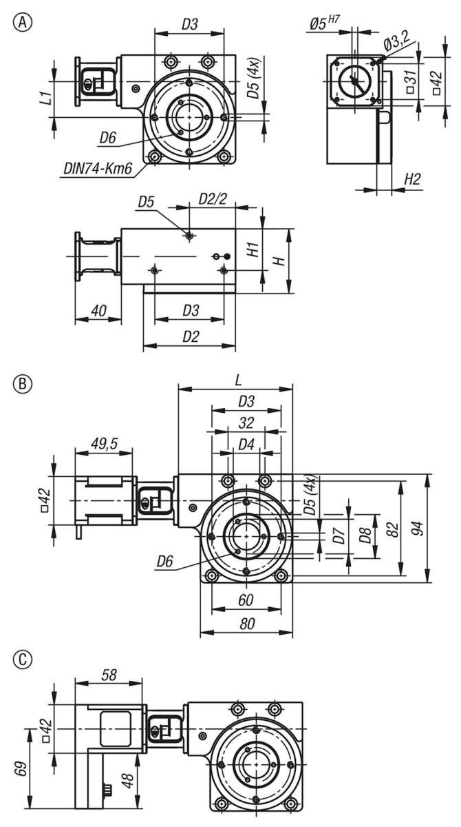 Norelem 21085-01-101214, Positionier-Rundtisch lange Ausführung, Alum., eloxiert-1