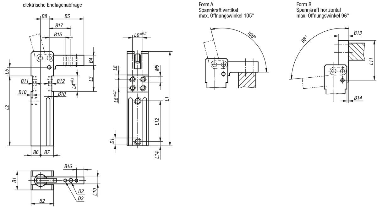 Norelem 05650-0500111, Minispanner mit Endlagenabfrage, Aluminium-1
