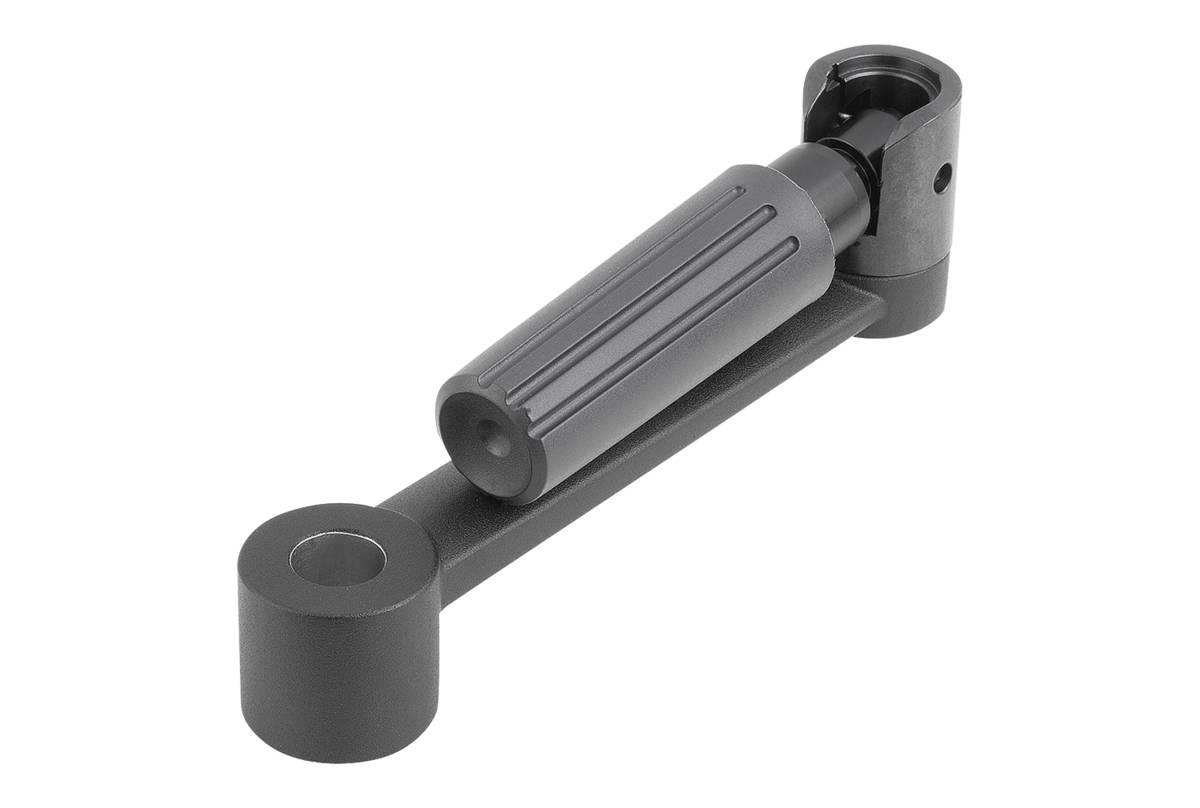 Norelem 06504-1110, Handkurbel Passbohrung, Alum., schwarz-0
