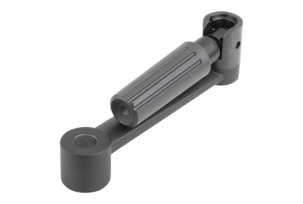 Norelem 06504-13146, Handkurbel Passbohrung, Alum., schwarz