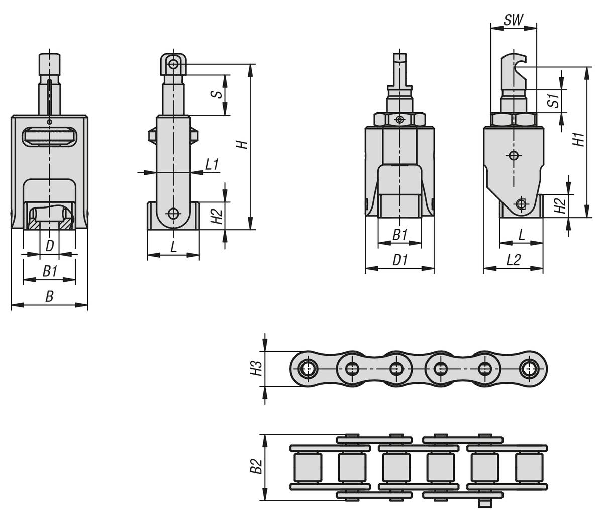 Norelem 04211-15, Kettenspanner Stahl, vergütet-1