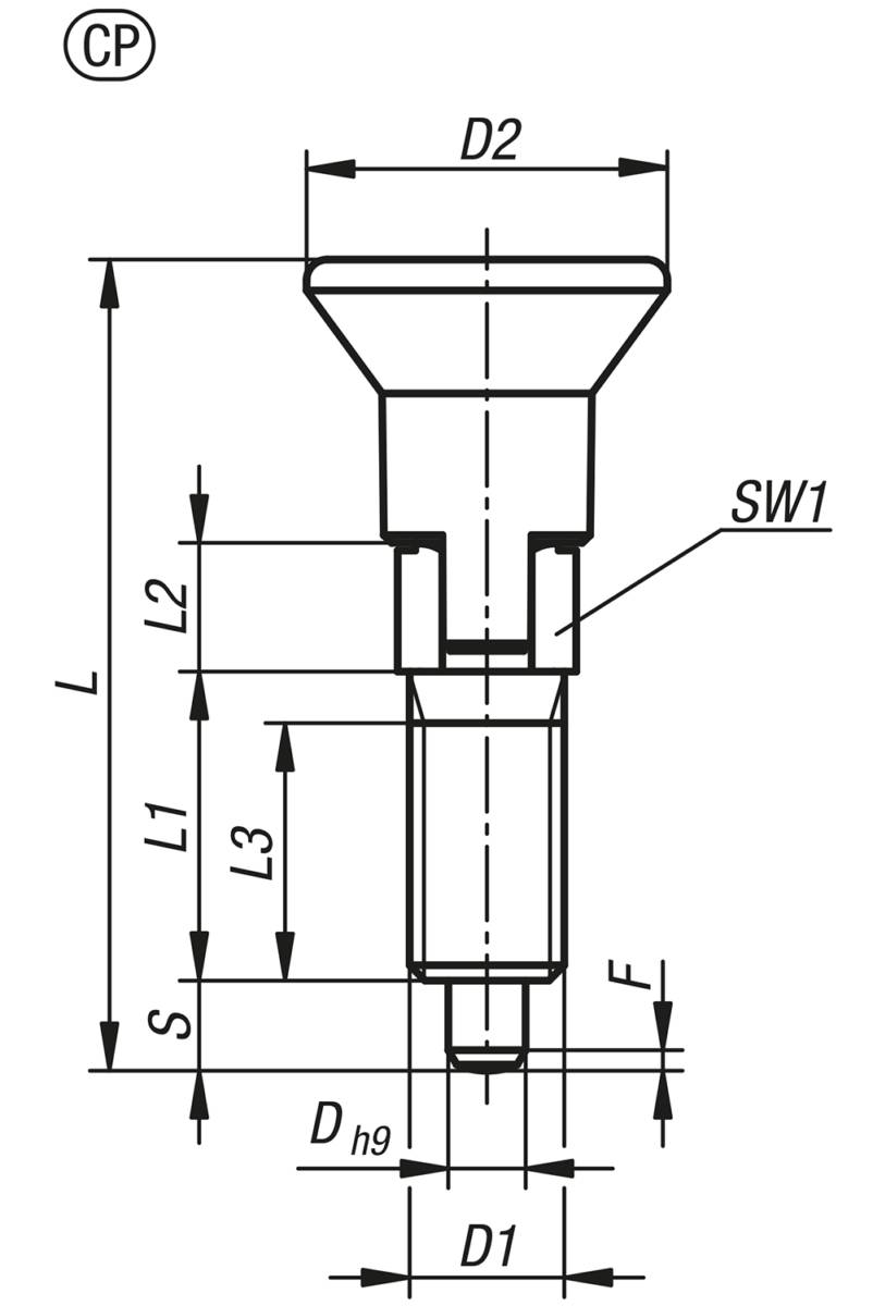 Norelem 03089-193903060, Arretierbolzen Eco, Edelstahl, ungehärtet-1