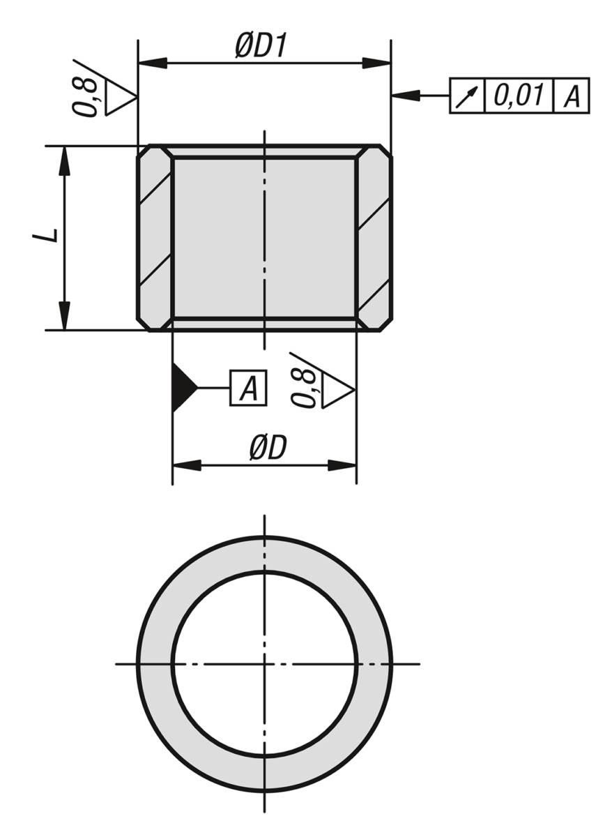 Norelem 03150-10-01016405002, Passbuchse gehärtet, blank-1
