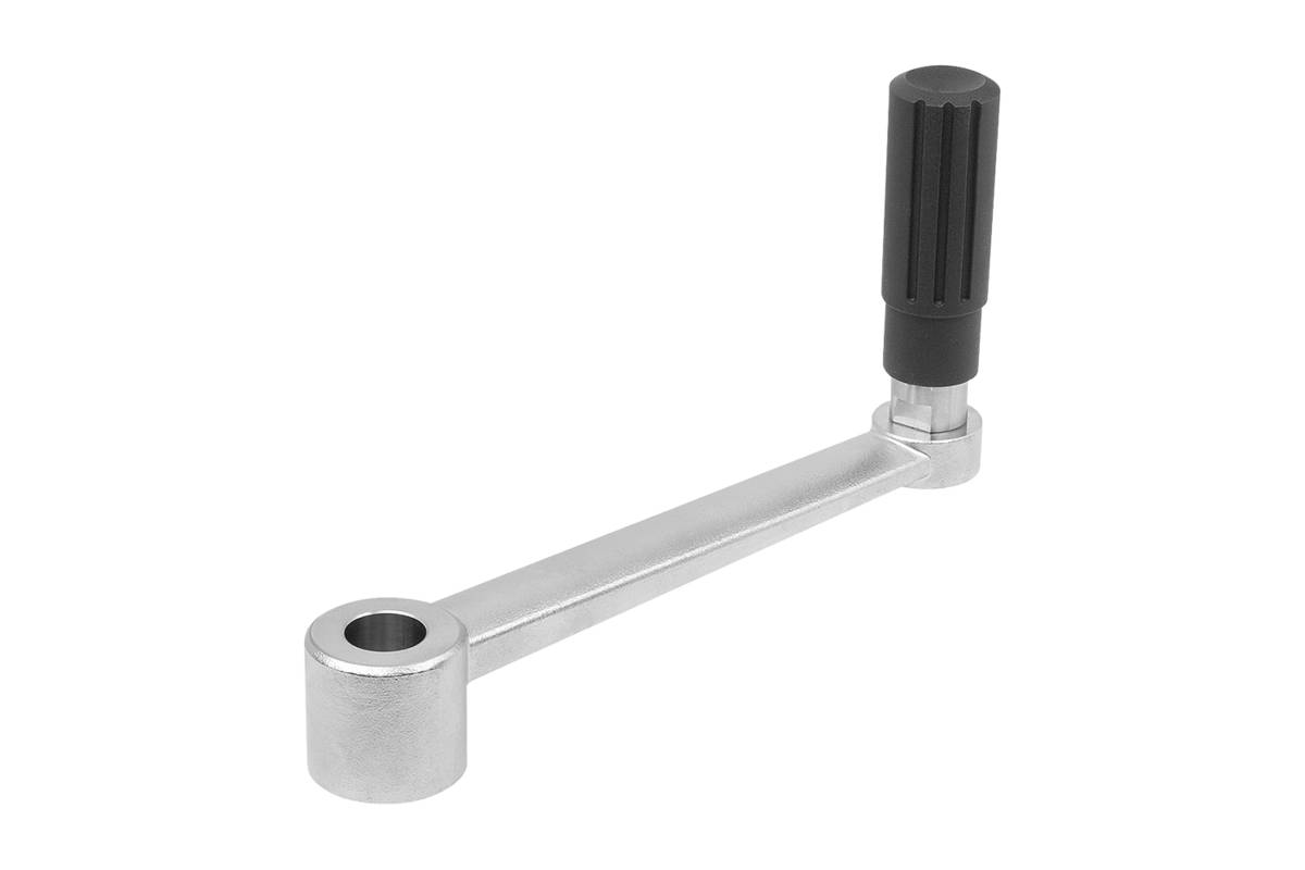 Norelem 06506-3212, Handkurbel Passbohrung, Edelstahl, blank-0