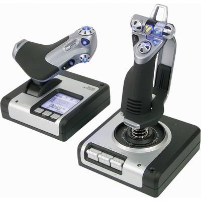 Logitech Gaming Saitek X52 Hotas Flight Control System PS28 Flugsimulator-Joystick USB PC Silber, Schwarz 