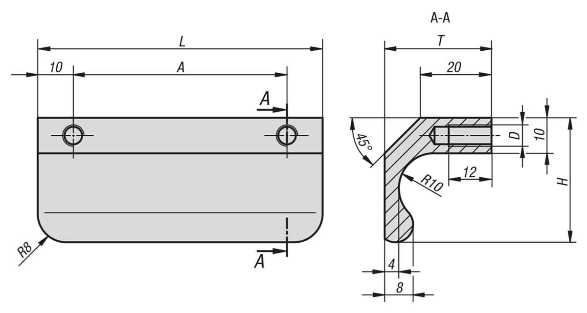 Norelem 06951-10006, Profilgriff Edelstahl-1