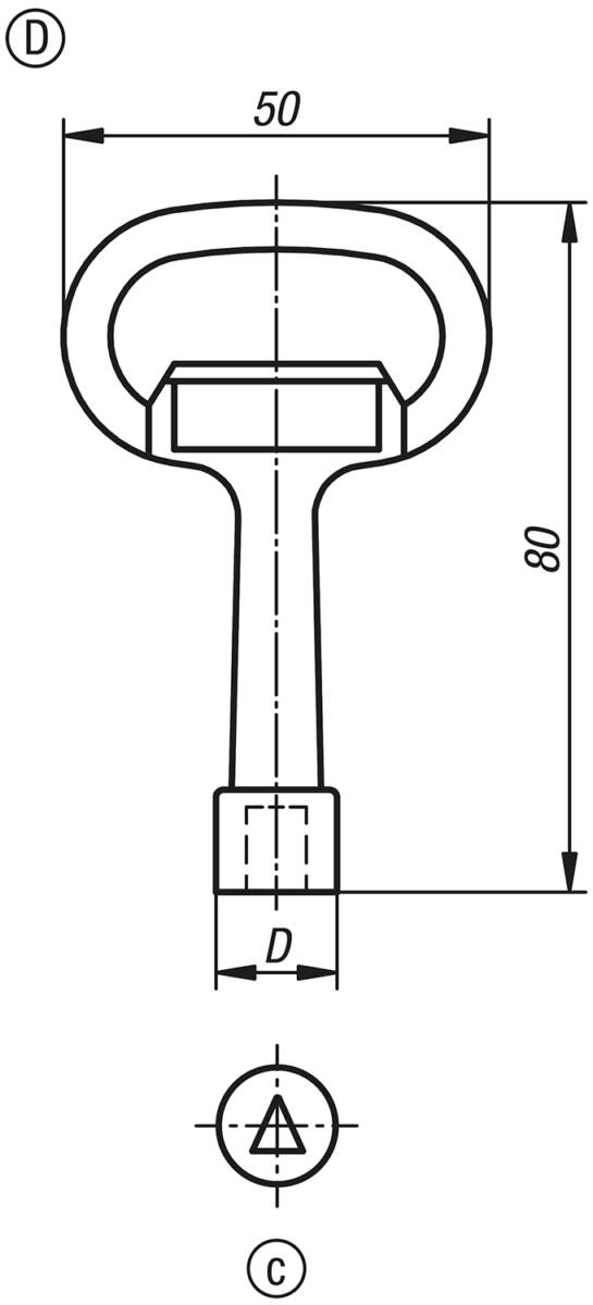 Norelem 05586-87, Steckschlüssel Dreikant 7mm, Zink, verchromt-1