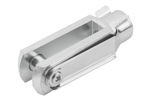 Norelem 27620-2040, Gabelkopf mit Federklappbolzen, Automatenstahl