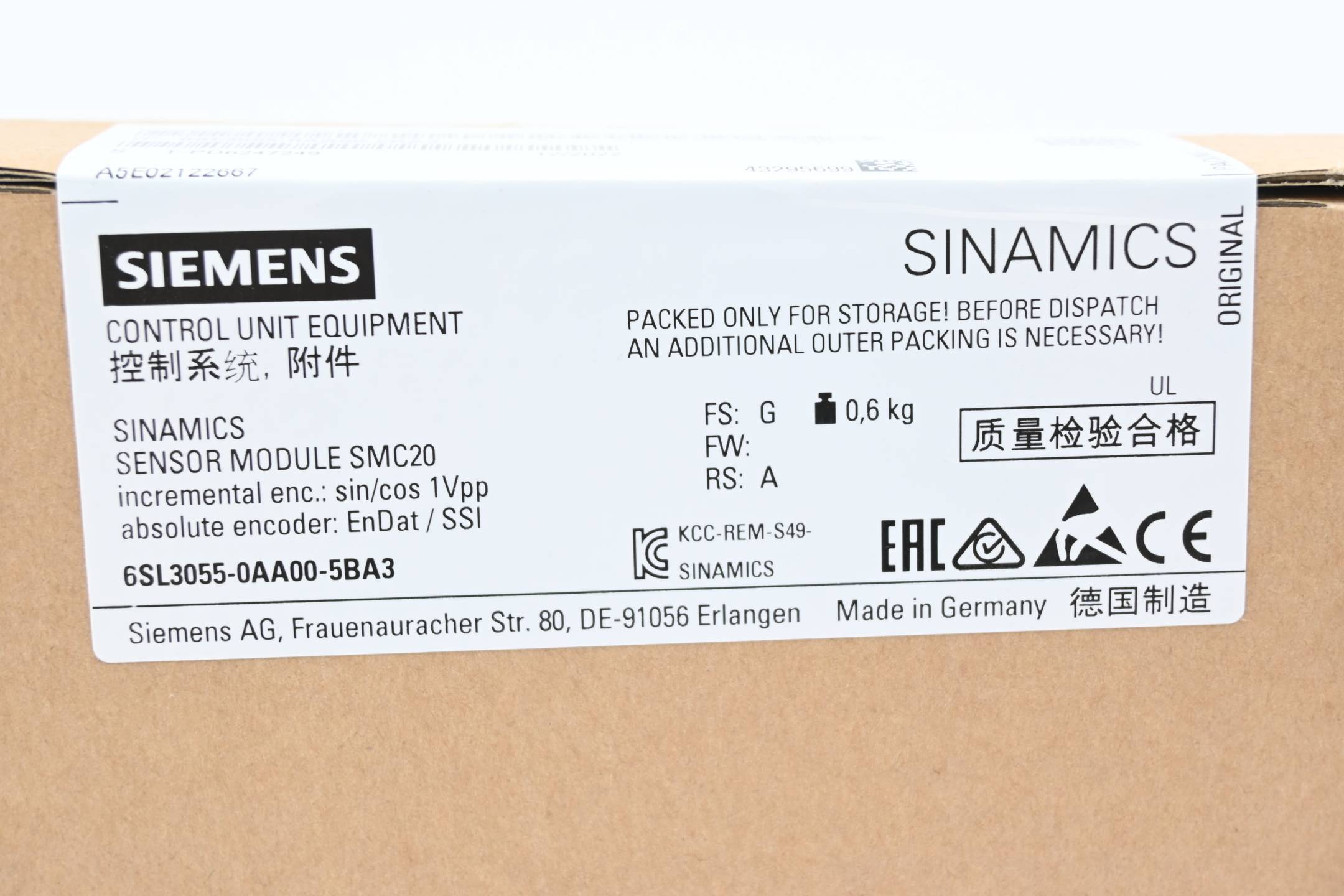 Siemens Sinamics Sensor Modul SMC20 6SL3055-0AA00-5BA3 ( 6SL3 055-0AA00-5BA3 )-2