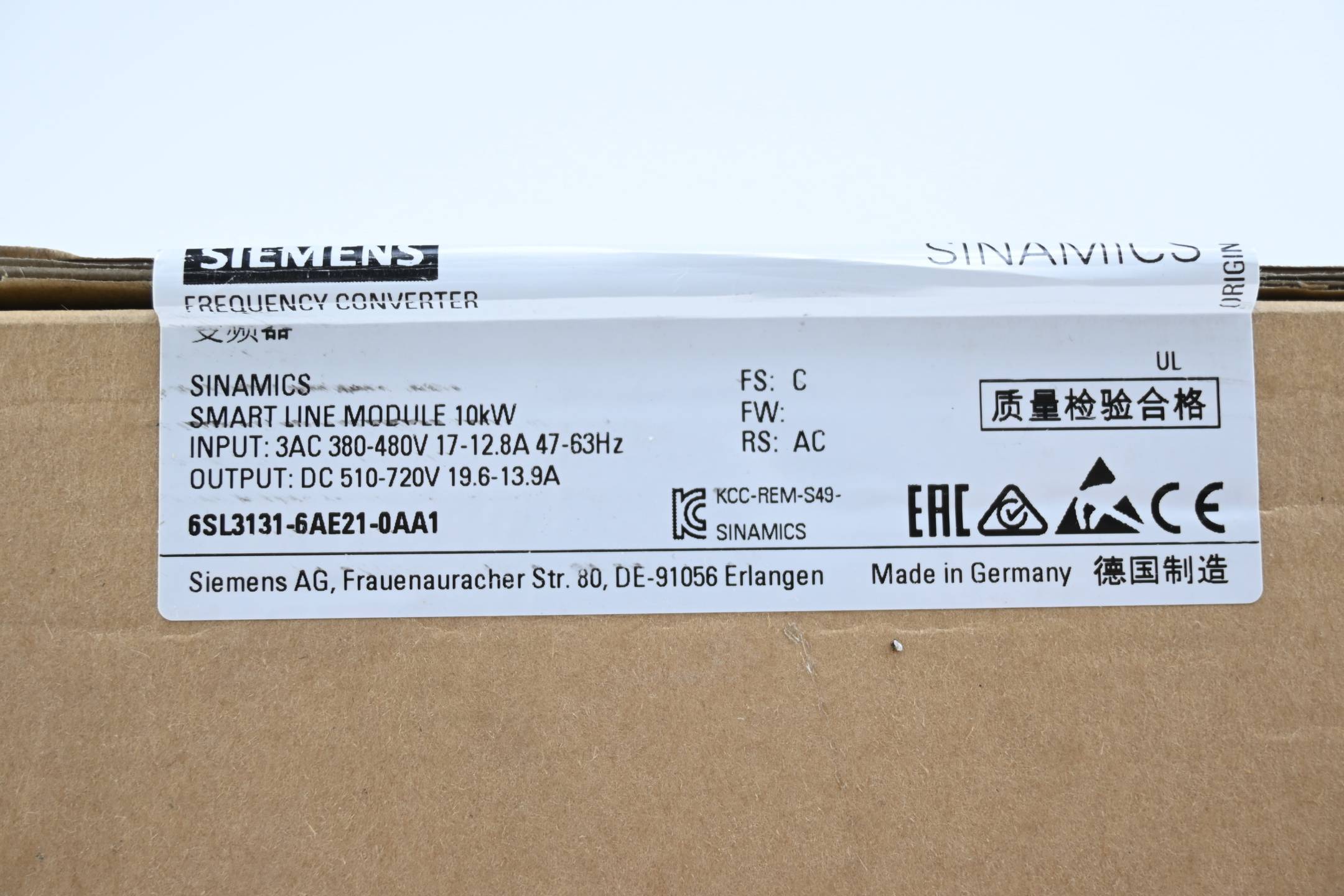 Siemens Sinamics Smart Line Modul 6SL3131-6AE21-0AA1 ( 6SL3 131-6AE21-0AA1 ) E.C-2