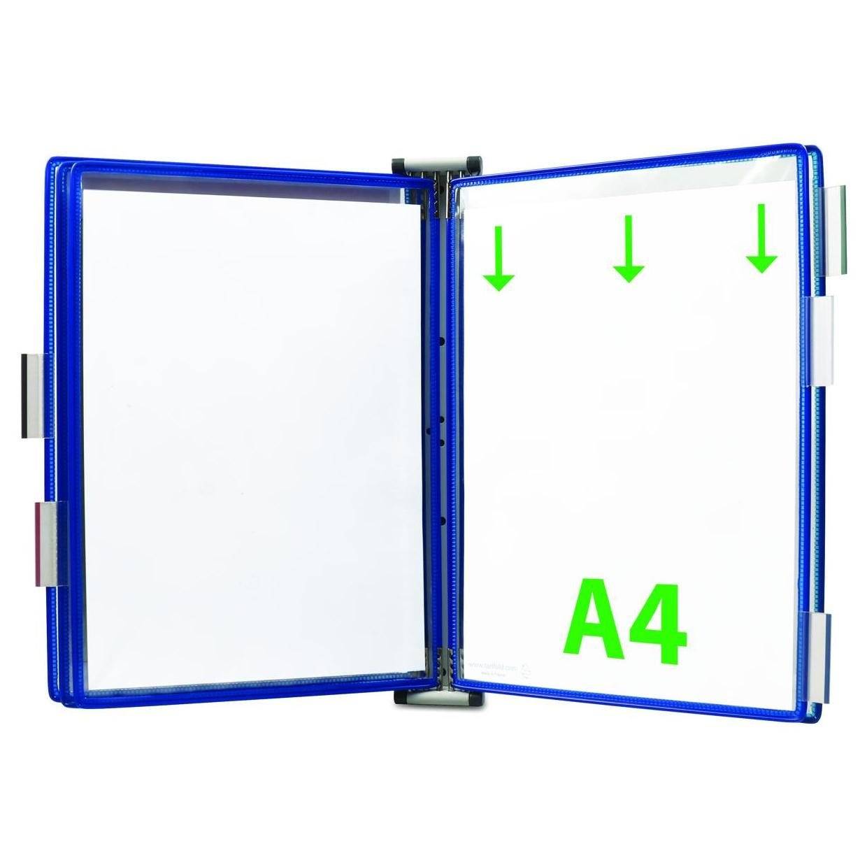 Tarifold Sichttafelsystem mit Wandhalterung, 5 Sichttafeln DIN A4, blau-0