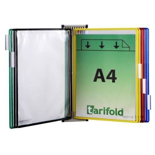 Tarifold Sichttafelsystem mit Wandhalterung, 10 Sichttafeln DIN A4 farblich sortiert-0