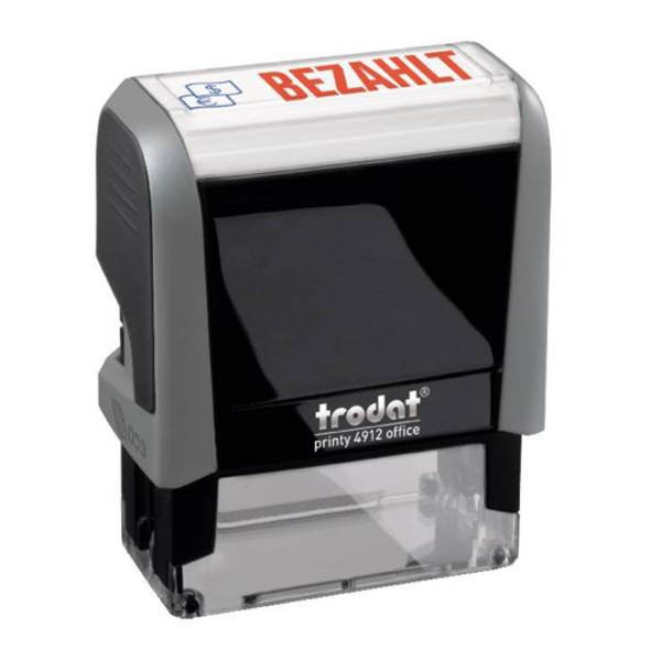 Trodat Printy 4912 Office Printy, Stempel mit Motiv und Standardtext "BEZAHLT"