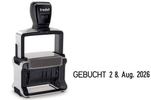 Trodat Professional Dater 5117, Datumstempel mit Texten, Schrifthöhe 4 mm, Abdruck schwarz-1