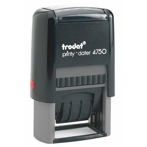 Trodat Printy Dater 4750/L, Datumstempel mit Text BEZAHLT, Abdruck 41x24 mm, blau/rot-0