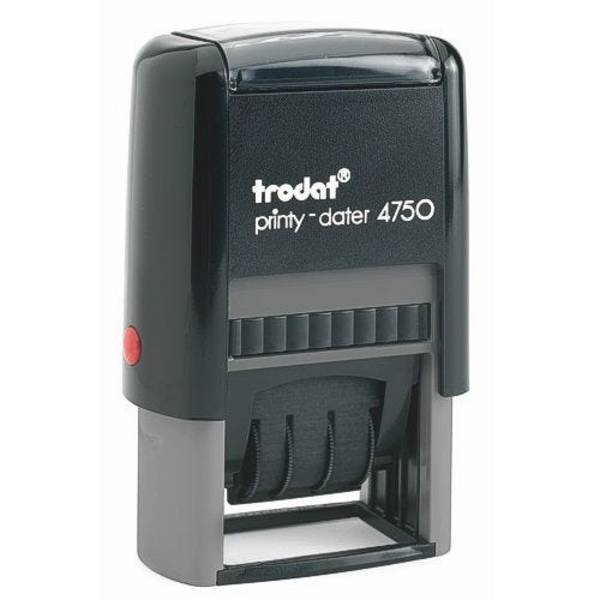 Trodat Printy Dater 4750/L, Datumstempel mit Text EINGEGANGEN, Abdruck 41x24 mm, blau/rot