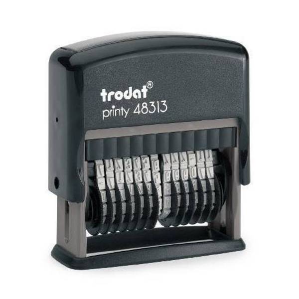 Zahlenstempel Trodat Printy 48313, 13-stellig, Ziffernhöhe 3,8 mm, Abdruckbreite 46 mm