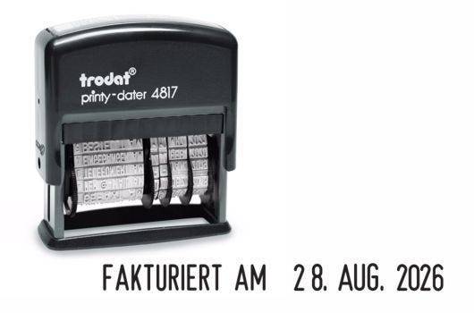 Trodat Printy Dater 4817, Datumstempel mit Texten, Schrifthöhe 3,8 mm, Abdruck schwarz-1