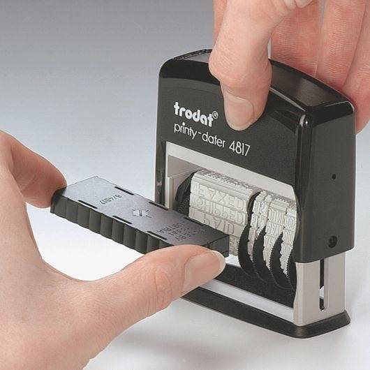 Trodat Printy Dater 4817, Datumstempel mit Texten, Schrifthöhe 3,8 mm, Abdruck schwarz-4