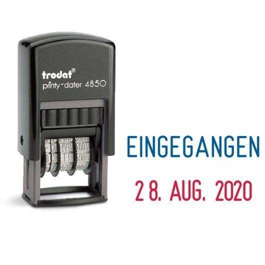 Trodat Printy Dater 4850L, Datumstempel mit Text EINGEGANGEN, Abdruck 25 x 14 mm, blau/rot-0