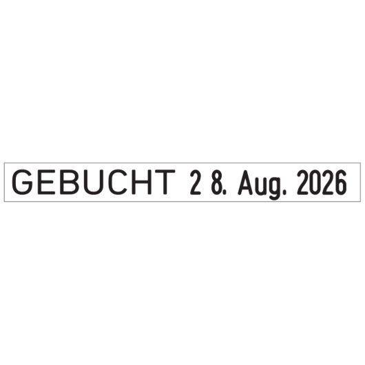 Trodat Classic D1117, Wortbandstempel mit Datum, 12 Texte, Abdruck 4 x 56 mm-4