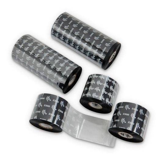 Zebra 2300 Wachs-Farbband, schwarz, 84 mm x 74 m, Kern-Ø 12,7 mm, Box mit 12 Farbbandrollen-0