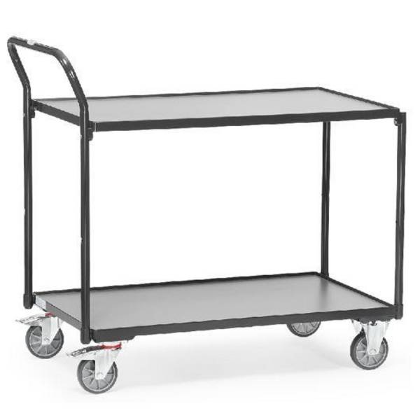 fetra Leichter Tischwagen mit 2 Böden, 2740/7016, Tragkraft 300 kg, 850x500 mm, anthrazit