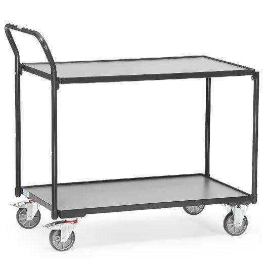 fetra Leichter Tischwagen mit 2 Böden, 2740/7016, Tragkraft 300 kg, 850x500 mm, anthrazit-0