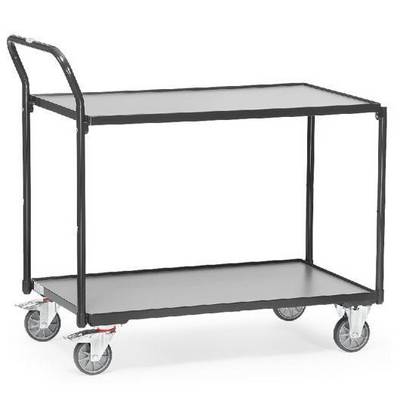 fetra Leichter Tischwagen mit 2 Böden, 2740/7016, Tragkraft 300 kg, 850x500 mm, anthrazit-0