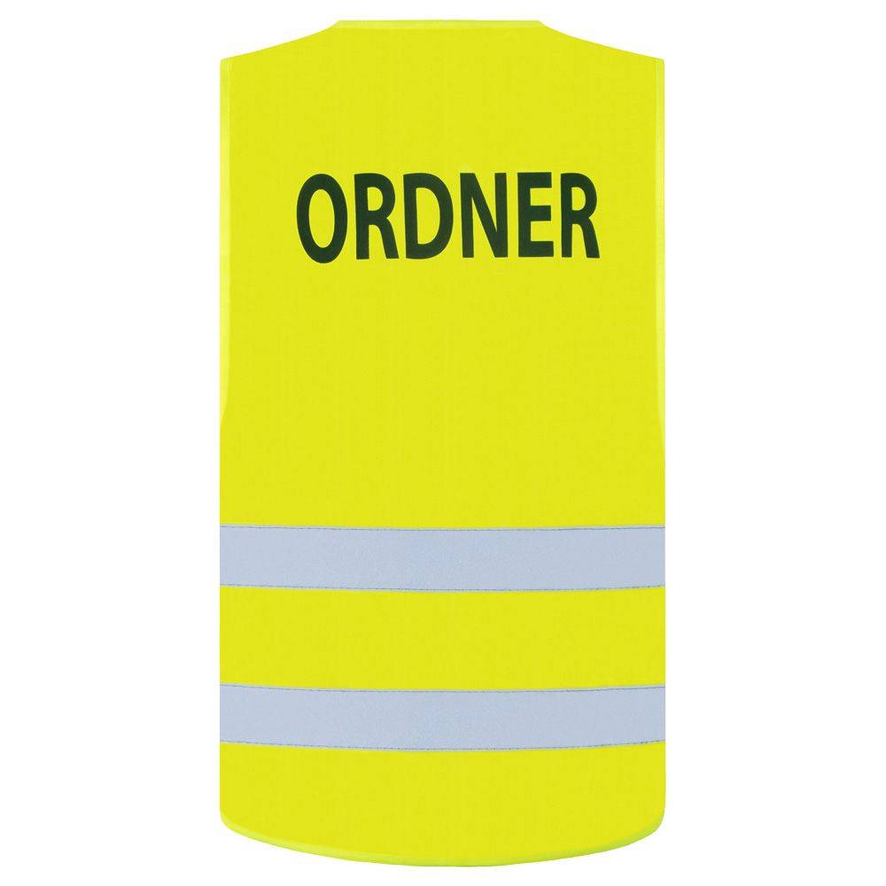 Warnweste mit Aufdruck ORDNER, gelb, Größe XL/XXL, Größenverstellbar, mit zwei Reflexstreifen-0