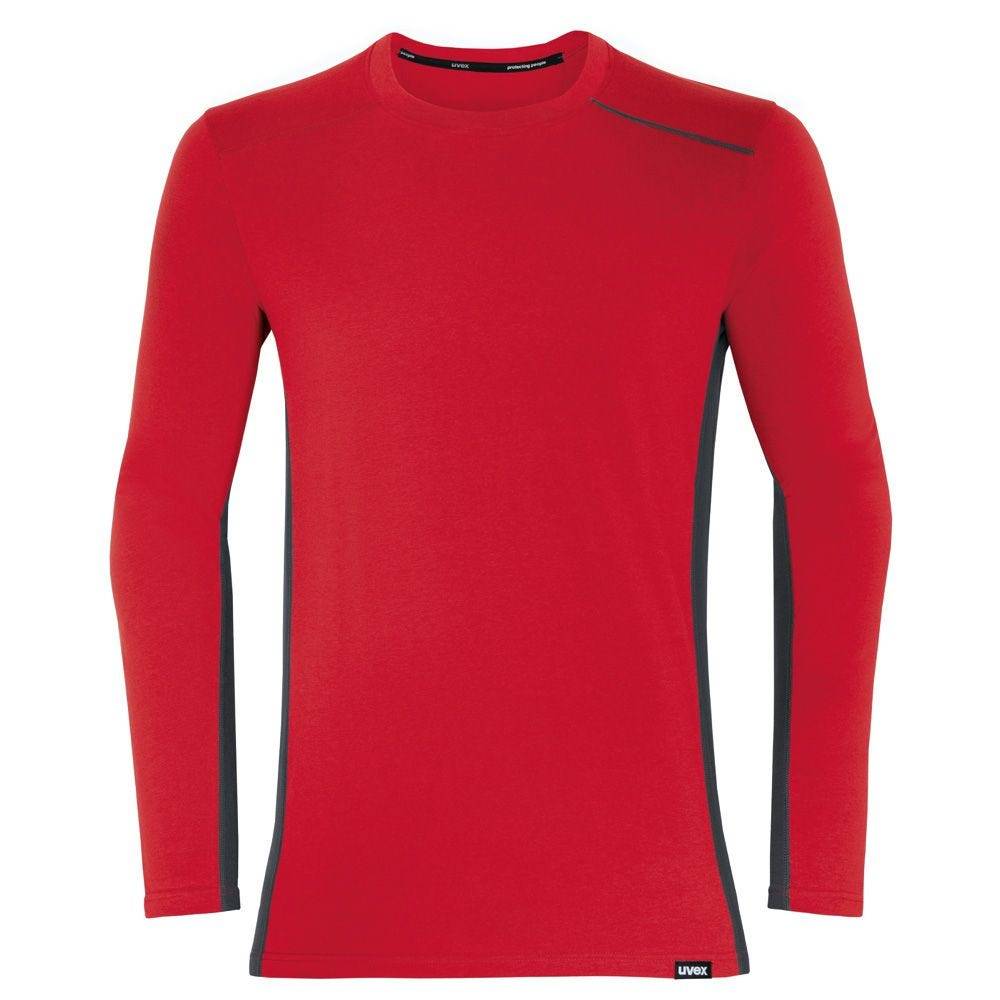 uvex suXXeed industry Longsleeve men, 88638, Langarmshirt, rot, mit Kontrastnaht, Größe S-0