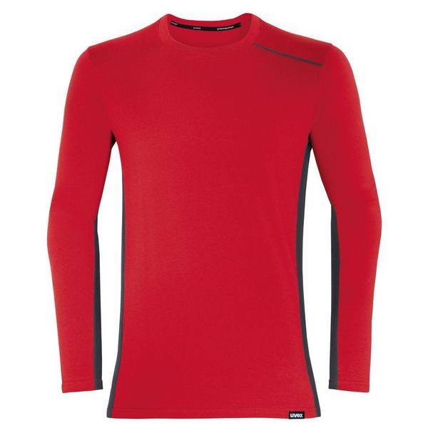 uvex suXXeed industry Longsleeve men, 88638, Langarmshirt, rot, mit Kontrastnaht, Größe S
