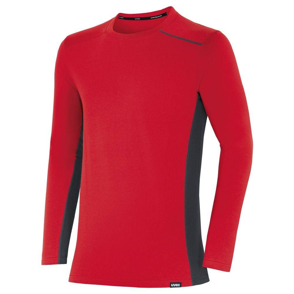 uvex suXXeed industry Longsleeve men, 88638, Langarmshirt, rot, mit Kontrastnaht, Größe S-1