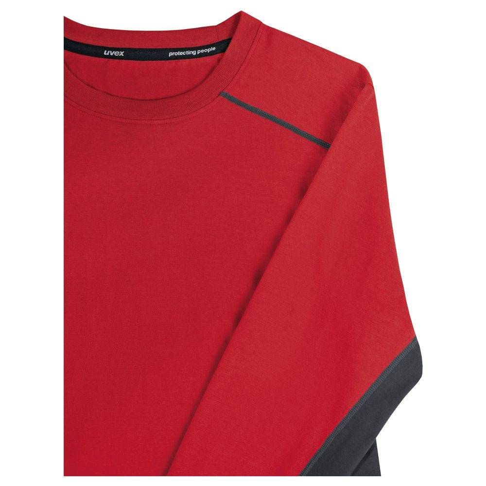 uvex suXXeed industry Longsleeve men, 88638, Langarmshirt, rot, mit Kontrastnaht, Größe S-3