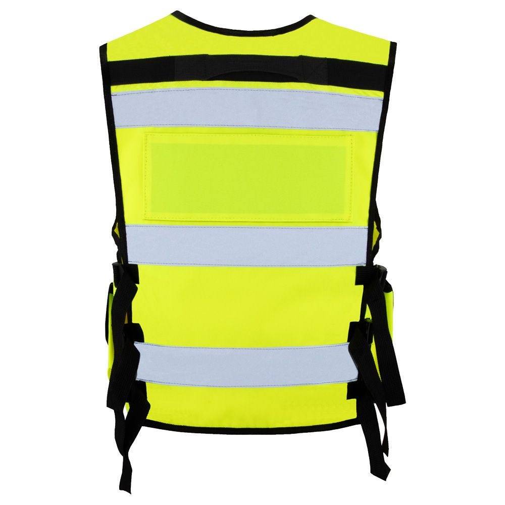 Signalweste, Einsatzweste, gelb, Größe 2XL/4XL, verstellbar, Multifunktional mit Taschen-1