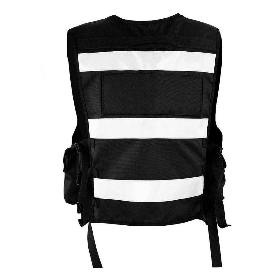 Signalweste Einsatzweste, schwarz, Multifunktional mit Taschen, Gr. M/XL verstellbar, 100% Polyester-1