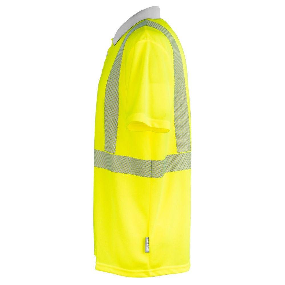 Planam Norit Warnschutz Poloshirt kurzarm, Arbeitsshirt, 5891, gelb/grau, Größe 4XL-1