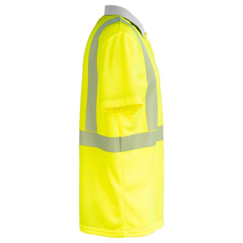 Planam Norit Warnschutz Poloshirt kurzarm, Arbeitsshirt, 5891, gelb/grau, Größe 4XL-2