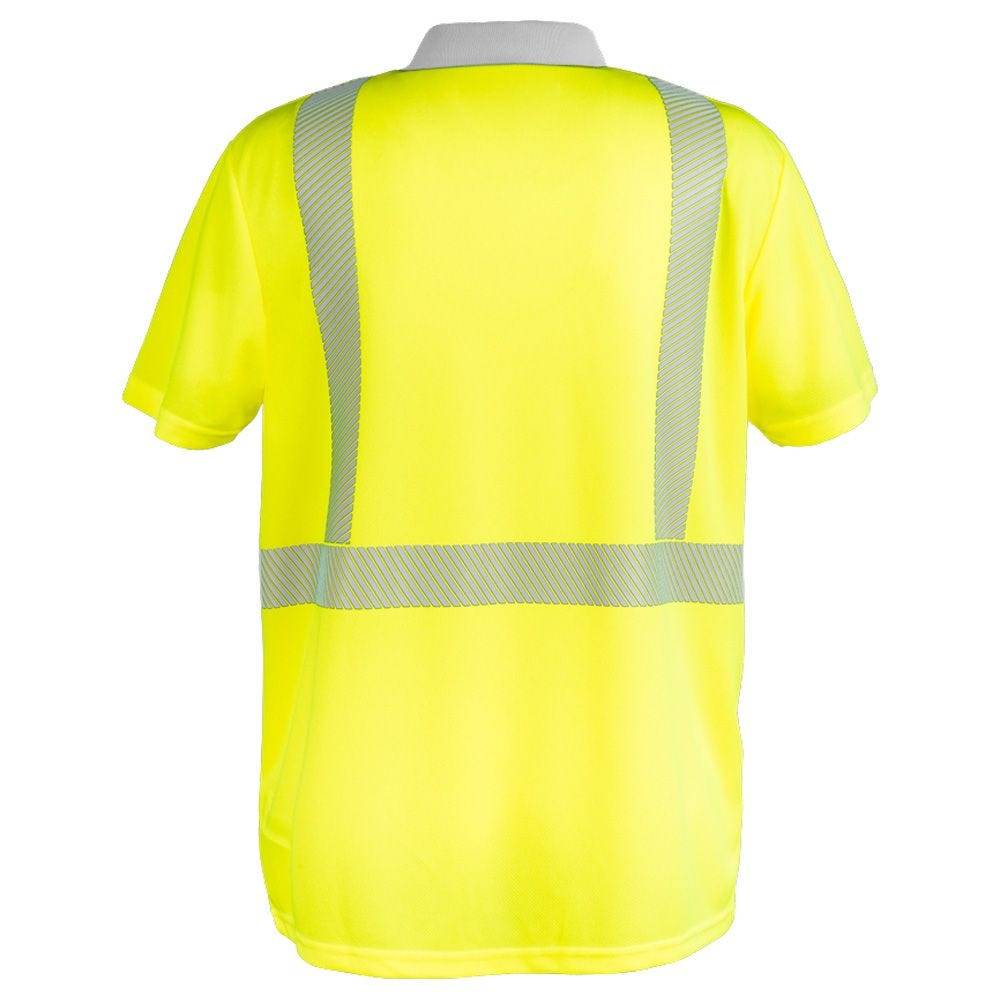 Planam Norit Warnschutz Poloshirt kurzarm, Arbeitsshirt, 5891, gelb/grau, Größe 4XL-3
