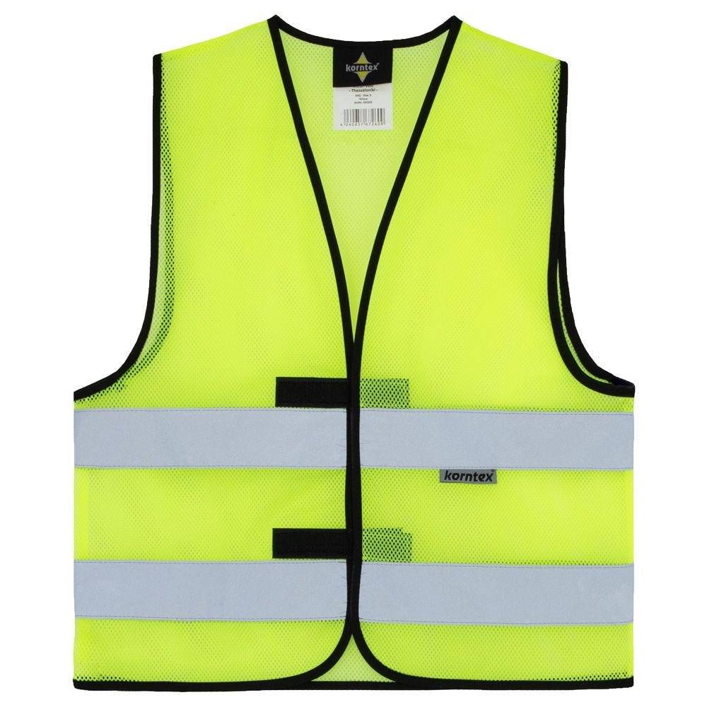 Mesh Sommerweste, atmungsaktiv, gelb, Größe M, Größenverstellbar, mit schwarzem Saum-0