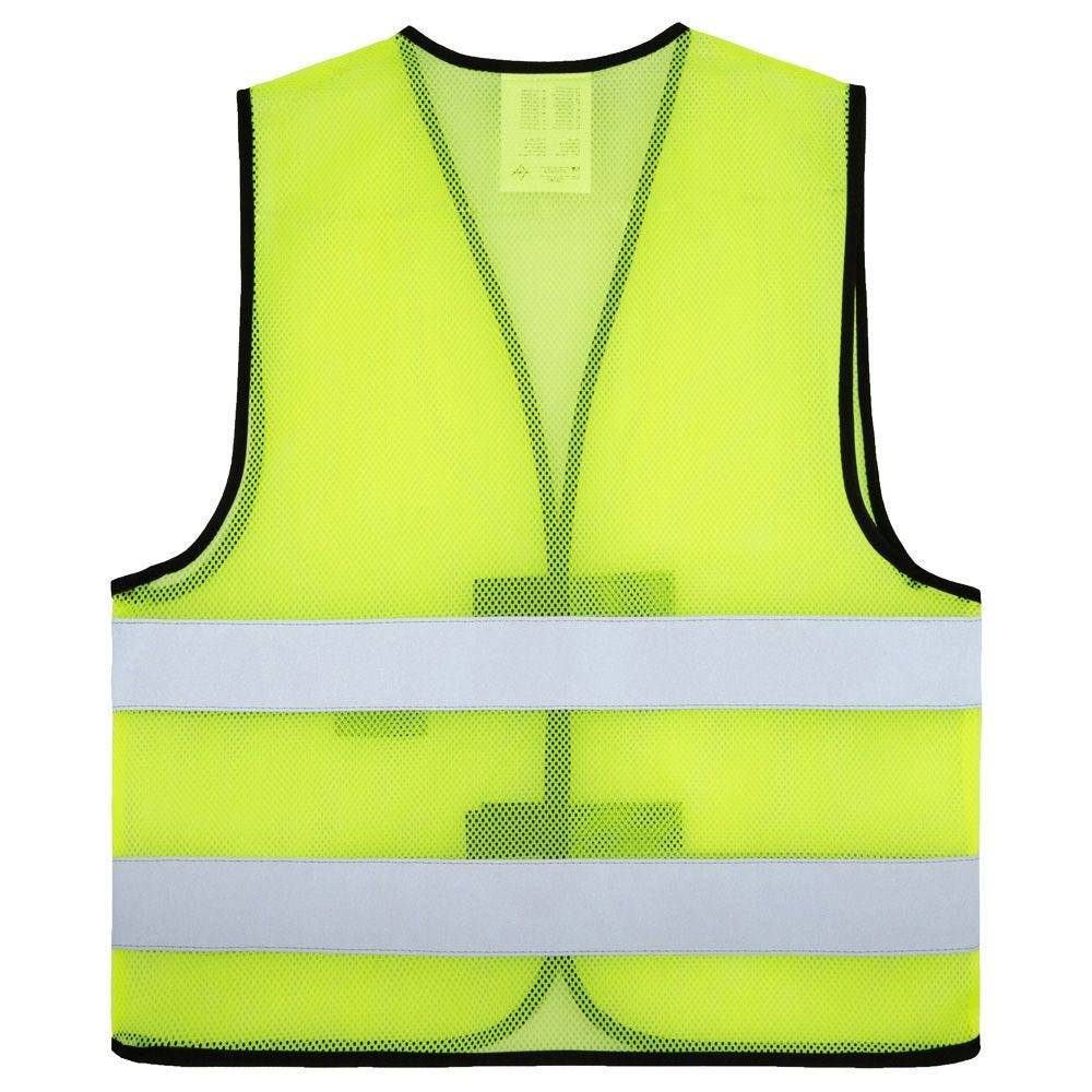 Mesh Sommerweste, atmungsaktiv, gelb, Größe M, Größenverstellbar, mit schwarzem Saum-1